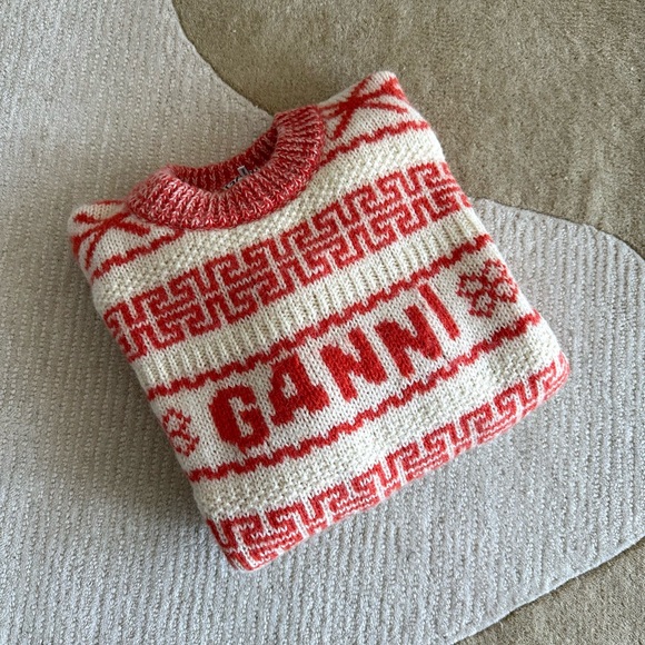 GANNI Egret Wool Sweater - Picture 5 of 9